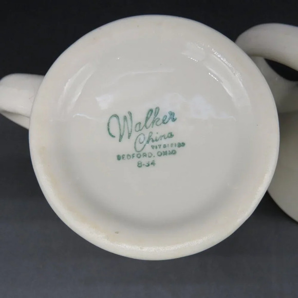 Walker China Restaurant Ware Mugs Coffee Cups China Set of 2 Vintage - Picture 6 of 7